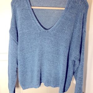 Zara Blue Knit V-neck sweater. Sz. Medium